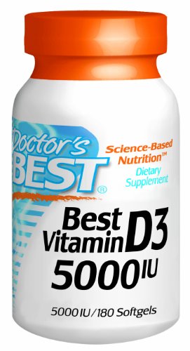 Meilleur docteur vitamine D3 5000iu, gels mous, 180-Comte