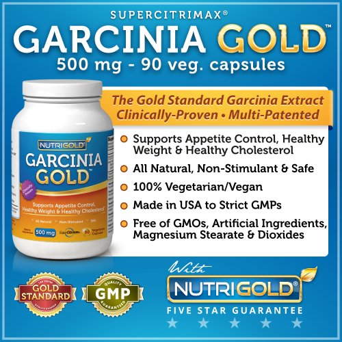 N ° 1 Garcinia cambogia extrait - Garcinia GOLD - 500 mg, 90 capsules végétariennes (Featuring breveté Super Citrimax)