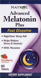Natrol Mélatonine plus avancée Sleep Aid, fraise, Fast Dissoudre Tablets, 60 Count