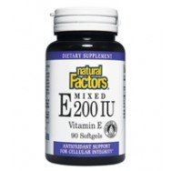 Natural Factors Vitamine E mélangées (D-alpha-tocophérol) Capsules 200IU, 90-Count