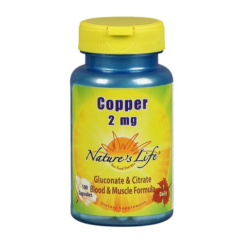 Nature capsules de cuivre de la vie, 2 mg, 100 Count (Pack de 2)