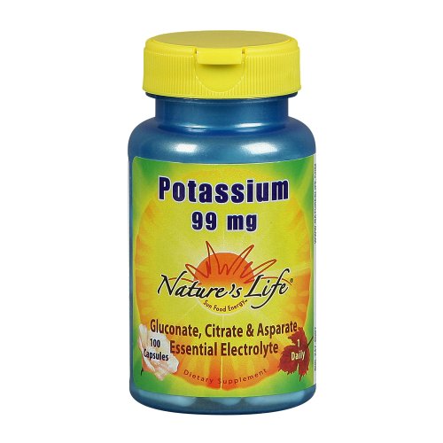 Nature Capsules de potassium, 99 mg de vie, 100 Count (Pack de 2)