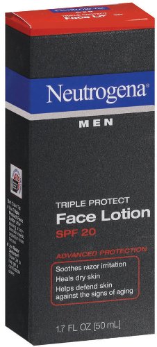 Neutrogena Triple Protection Lotion pour le visage pour les hommes, FPS 20, 1,7 once (Pack de 2)
