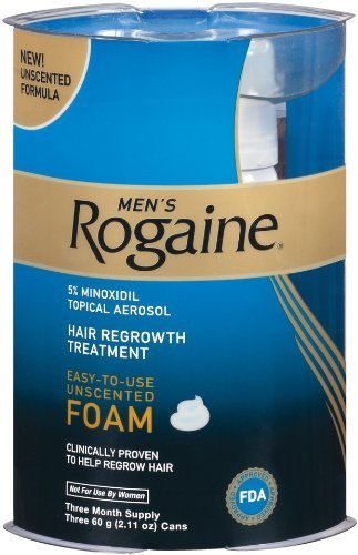 Rogaine pour Hommes traitement repousse des cheveux, facile à utiliser de la mousse, 2,11 once, (3 mois d'approvisionnement)
