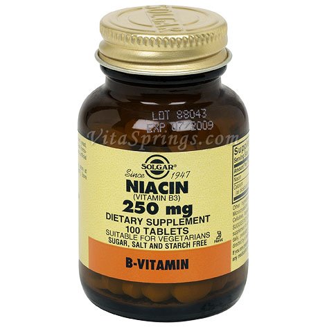 Solgar - La niacine (vitamine B3), 250 mg, 100 comprimés