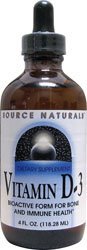 Source Naturals Vitamin D-3 liquide, 4 onces de liquide