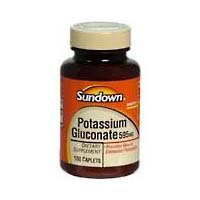 Sundown Naturals gluconate de potassium, 595 mg, Comprimés, 100 ct.
