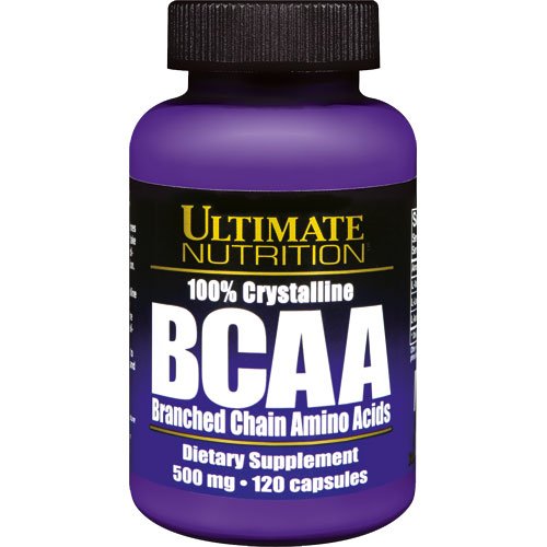 Ultimate Nutrition 100% Crystalline BCAA Capsules à 500 mg, 120-Count Bouteilles (Pack de 2)
