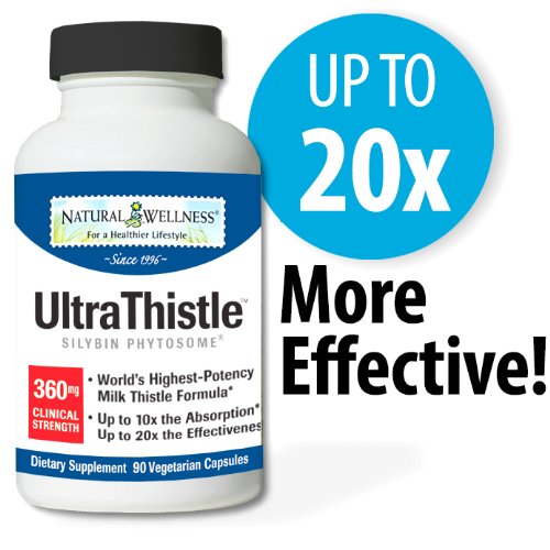 UltraThistle Natural Wellness, 90 360 mg Capsules - Support & Protéger votre foie avec la formule Milk Thistle plus absorbable et efficace sur le marché