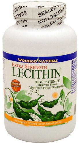 WooHoo naturelles Extra Strength Lecithin 180 Softgels - 3 mois d'approvisionnement