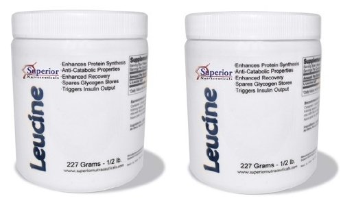 L-leucine grammes 227 (1/2lb) - Ultra fine poudre pure Unflavored (2 Pack)