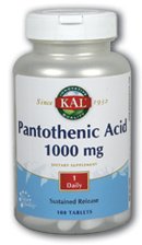 Pan Acid (Acide pantothénique) 1000mg caplets à libération lente - 100 - comprimé à libération prolongée