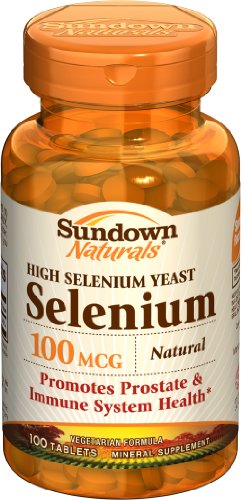 Sundown haute puissance naturelle de sélénium, 100 mcg, 100 comprimés (lot de 4)