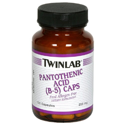 Twinlab Acide pantothénique (B-5) Caps, 250mg, 100 Capsules (Pack de 4)