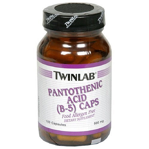 Twinlab Acide pantothénique (B-5) Caps, 500mg, 100 Capsules (pack de 3)