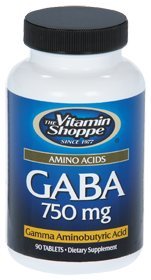 Vitamin Shoppe - Gaba, 750 mg, 90 comprimés