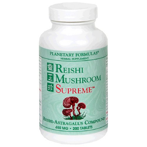 Formules planétaires Reishi Mushroom Supreme, 650 mg, comprimés, 200 comprimés