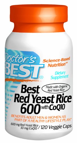 Best Best levure de riz rouge 600mg de médecin avec CoQ10, 120-Count