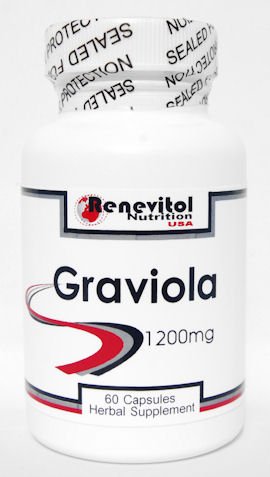 Graviola poudre de feuilles de 1200 mg, (60 caps)
