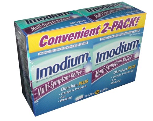 Imodium gaz 30 Box Caplet antidiarrhéiques et anti (pack de 2) Multi Soulagement des symptômes Diarrhée plus