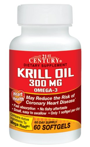 Krill Oil 300 gélules 21e siècle Mg, 60 Count