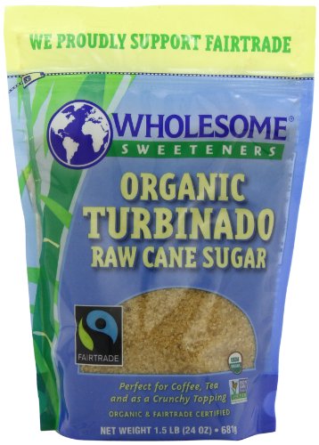 Les édulcorants sains organique Turbinado sucre brut de canne, pochettes de 24 onces (pack de 12)
