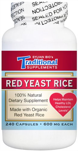 Les suppléments traditionnels de levure de riz rouge, 600 mg, 240 capsules Capsules