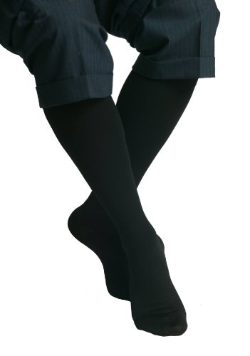 Maxar compression graduée chaussettes de voyage, noir, microfibre, unisexe, Large (12-15 mmHg)