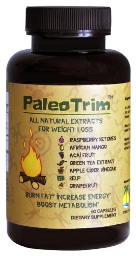 PaleoTrim All Natural Weight Loss Pills w / framboise cétones, mangue africaine, Acai, thé vert, et plus encore en un comprimé