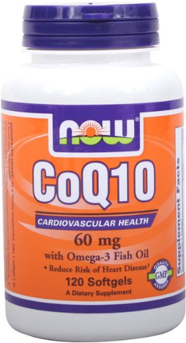 NOW Foods CoQ10 60 mg d'oméga-3, 120 gélules