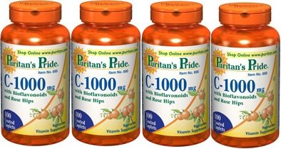 Puritains fierté Vitamine C-1000 mg paquet de 4