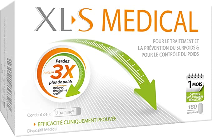  XLS MEDICAL  Comprimes dAide a la Perte de Poids Captent les Graisses Alimentaires  180 comprimes 